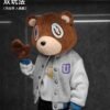 goon original “ye graduation bear” plush head pendant – designer art toy, soft figure head display, keychain gift collectible