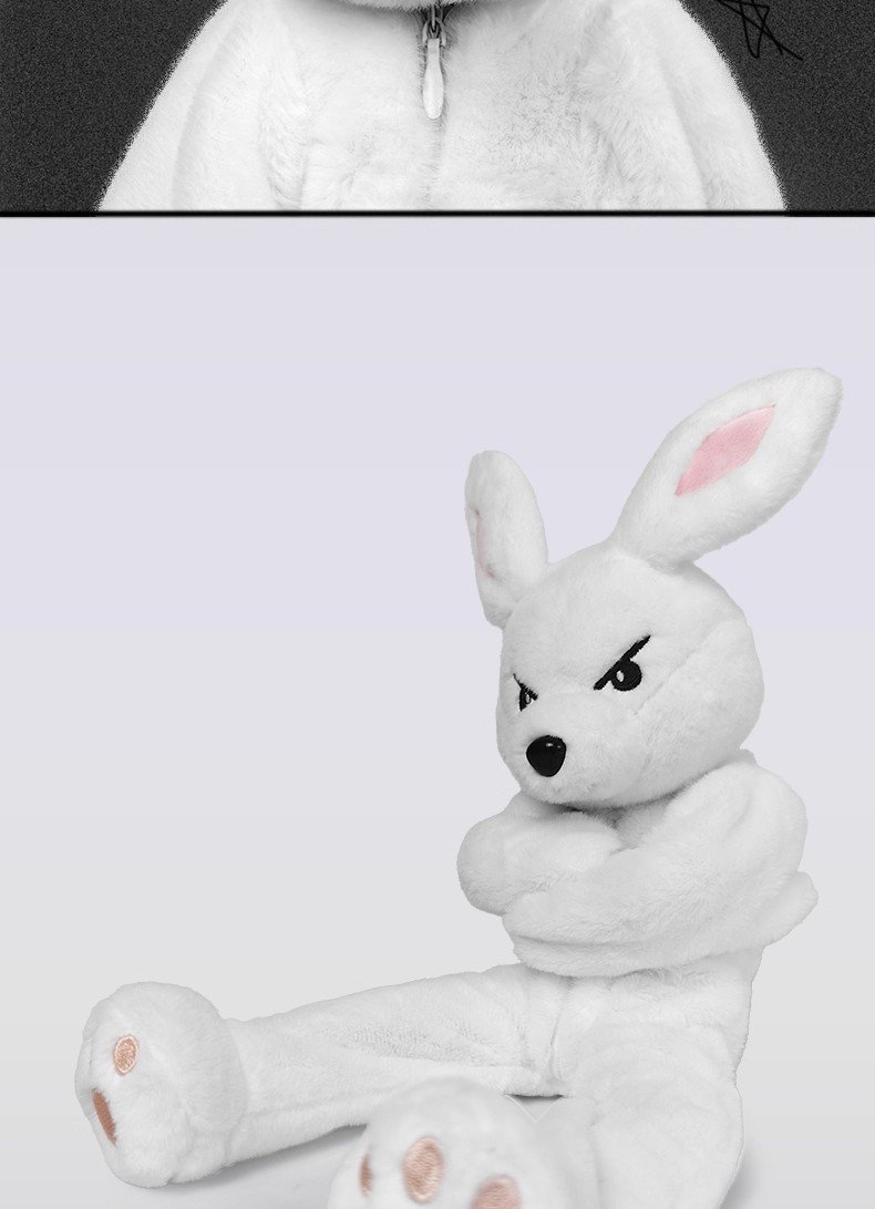 Little E Bunny Plush Figurine – Trendy Collectible Plush Doll & Cute Desk Decor