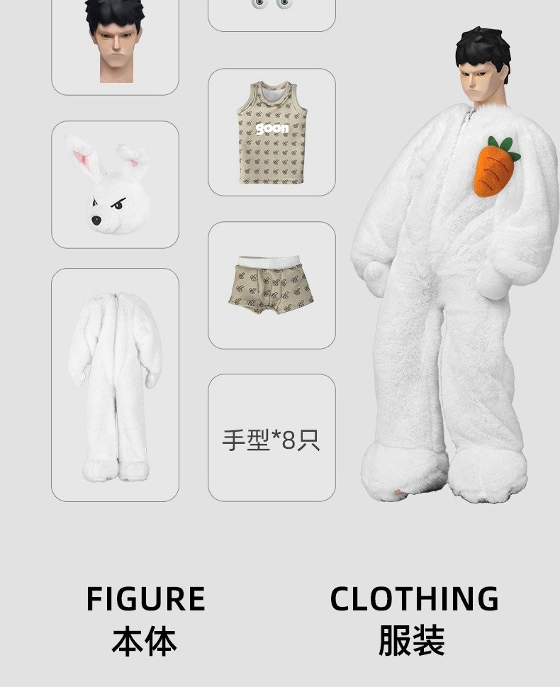 Little E Bunny Plush Figurine – Trendy Collectible Plush Doll & Cute Desk Decor